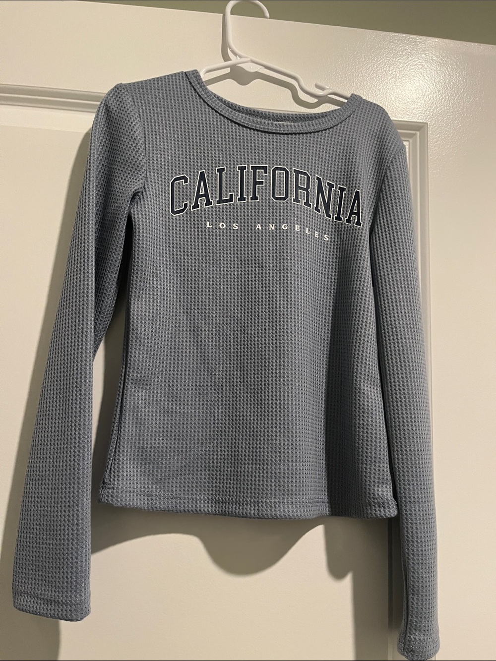 SO Light Blue California Waffle Knit Long Sleeve Tee